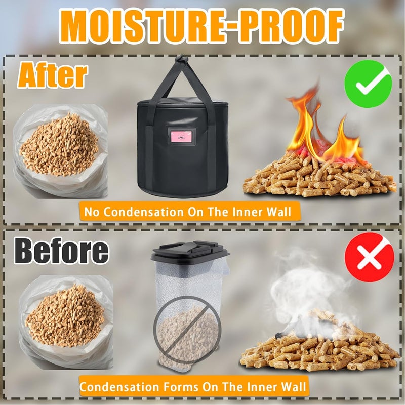 TOHONFOO Upgraded 2PCS 32LBS Pellet Grills Stay Dry Pellet Bin - Wood Pellet Storage Bag Container - Smoker Pellet Dispenser - Anti-Shock Foam Layer Reduces Wood Pellets/Charcoal Chipping - Image 1